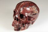 Realistic, Polished Red Picture Jasper Skull #199586-2